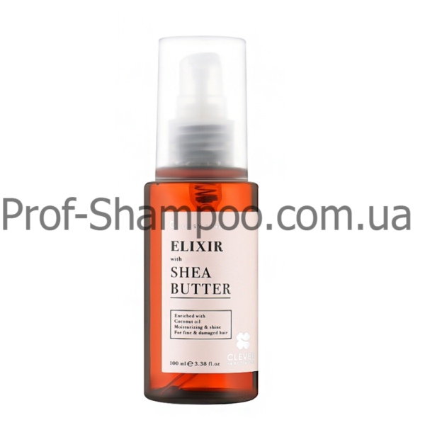 Clever Cosmetics Эликсир с маслом Ши для блеска волос Glossy Line 100 мл 512919 Clever Cosmetics Glossy Line 100 мл еліксир з маслом ши для блиску волосся