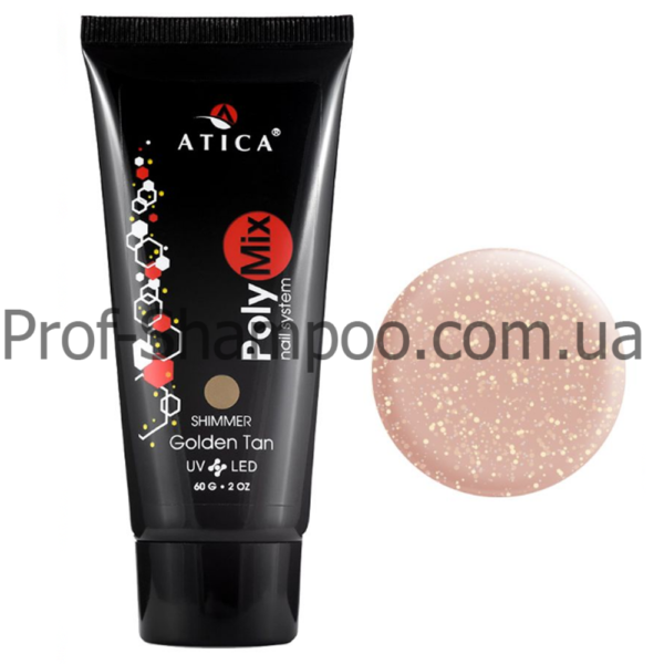 Полігель (акригель) Polymix Golden Tan з шиммером 30 г