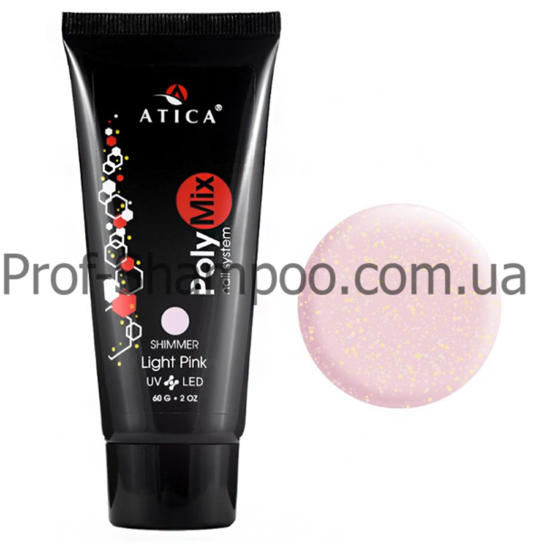 Полігель (акригель) Polymix Light Pink з шиммером 30 г