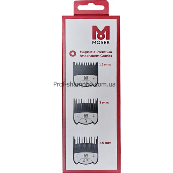 Комплект магнитных насадок Moser Magnetic Premium 3шт 1,5мм 3мм 4,5мм 1801-7010 Moser Magnetic Premium 1801-7010 — комплект магнітних насадок 3 шт