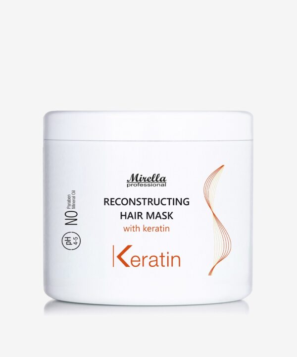 product-keratin-mask-500 Mirella Keratin Reconstructing Hair Mask 500 мл відновлююча маска з кератином для пошкодженого та фарбованого волосся