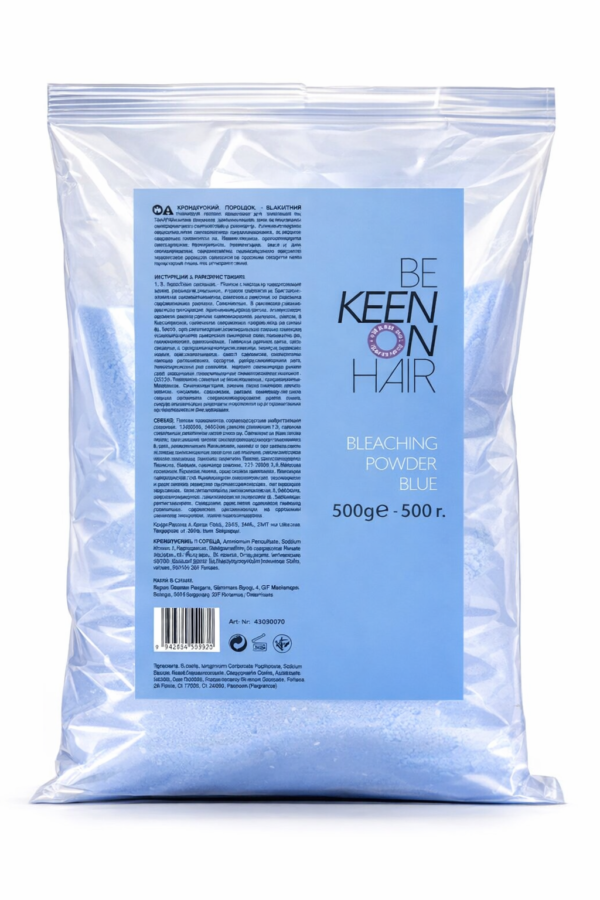 KEEN Блондуючий порошок блакитний для освітлення волосся 500 грм ( супра) KEEN Blond Powder Blue, блондуючий порошок блакитний 500 г